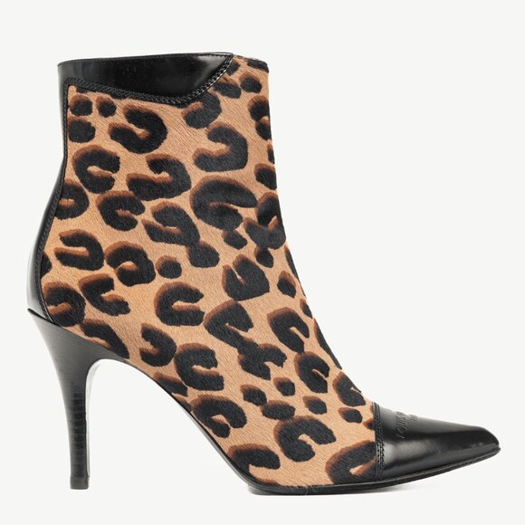 Louis Vuitton Wild Leopard Calf-Hair & Black Leather Ankle Boots - Picture 1 of 11